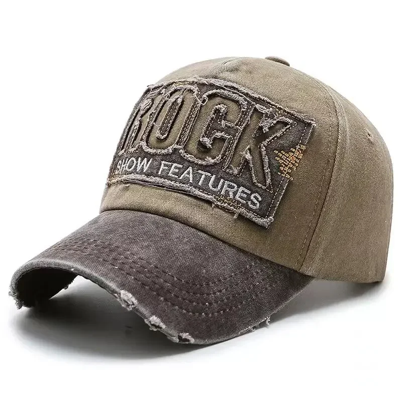 High Quality Letter ROCK Embroidery Cotton Baseball Cap for Men Female Gorras Snapback Outdoor Sport Sun Hat New