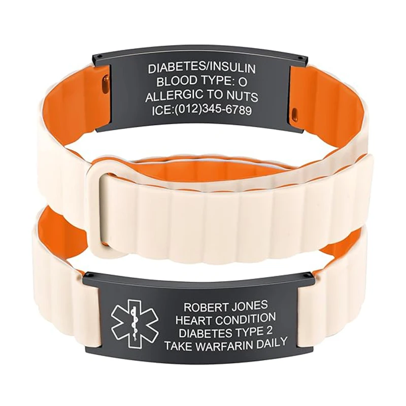 UltraSlim Medical Alert ID Bracelets – Free Custom Engraving