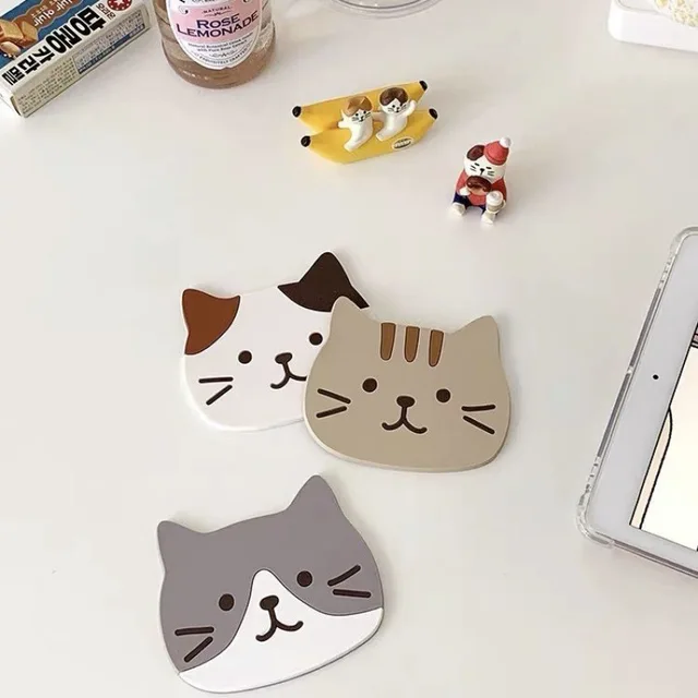 Japán Stílusú Ins Kreatív Aranyos Rajzfilm Cica Boaster Szigetelő Szőnyeg Nem Csúszás Vízálló Szilikon Placemat - Image 2