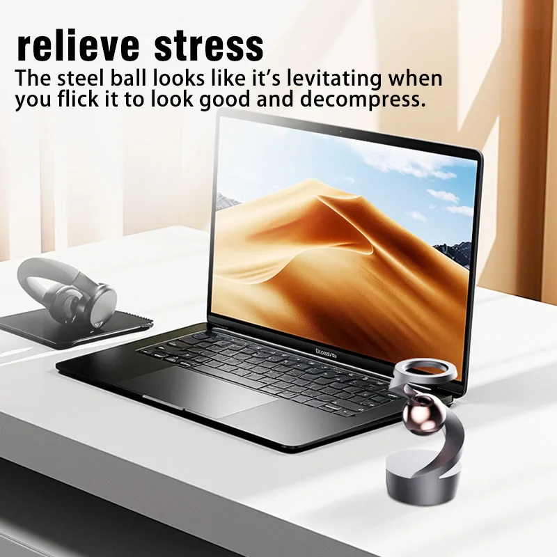Gyroscope Toy Metal Tabletop Floating Gyro Gravity Defying Kinetic Desk Toy Suspended Gyroscope Fidget Spinners for Adults Kids