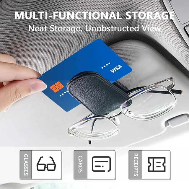 Porta Occhiali Sole Auto Porta Occhiali Da Sole Magnetico Per Auto Custodia In Pelle Per Visiera Parasole K 1039866