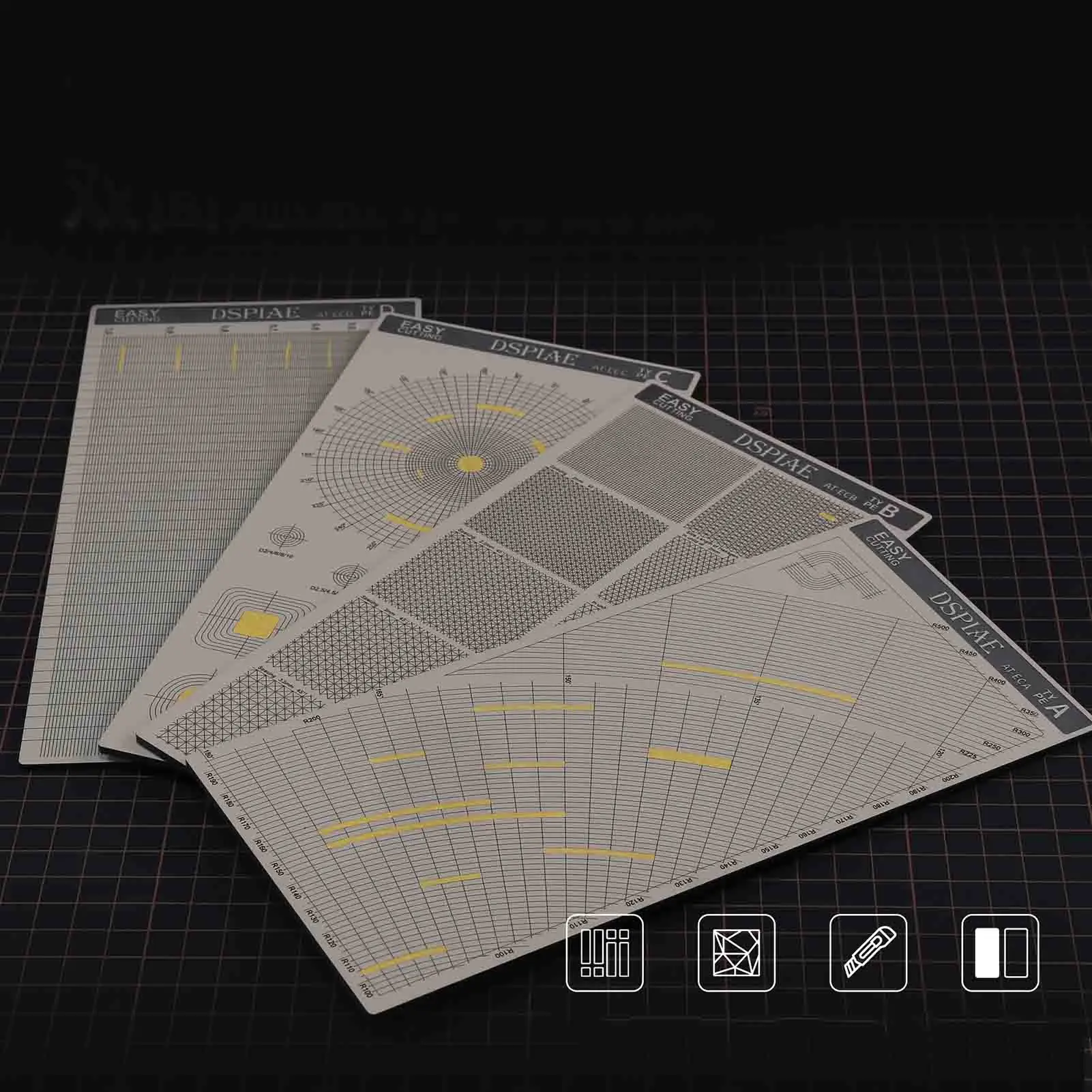 DSPIAE MASKING TAPE CUTTING MAT(CONCENTRIC CIRCLES) AT-ECC AT-ECA AT-ECB AT-ECD model tools