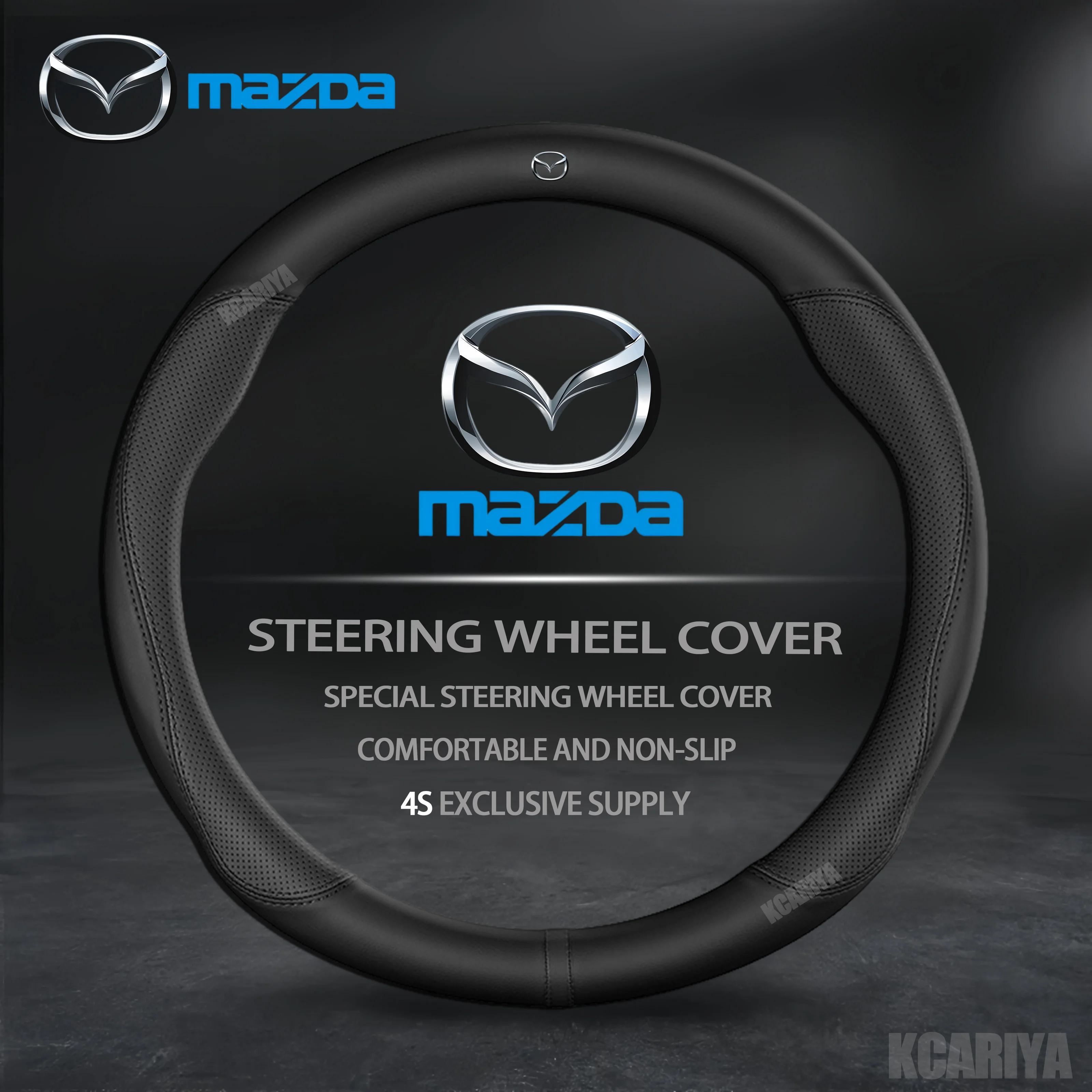 Für Mazda 2 3 5 6 CX-4 CX-5 CX-7 CX-8 CX-30 CX-50 MX5 Miata RX-7 RX-8 Axela Atenza Auto Carbon Faser Leder Lenkrad Abdeckung