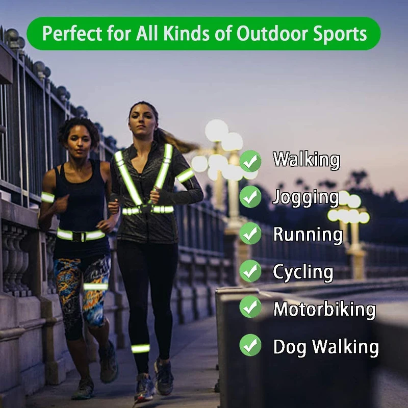 Highlight Reflective Straps Night Work Security Running Safety Adjustable Reflective Vest High Visibility Jacket reflective vest