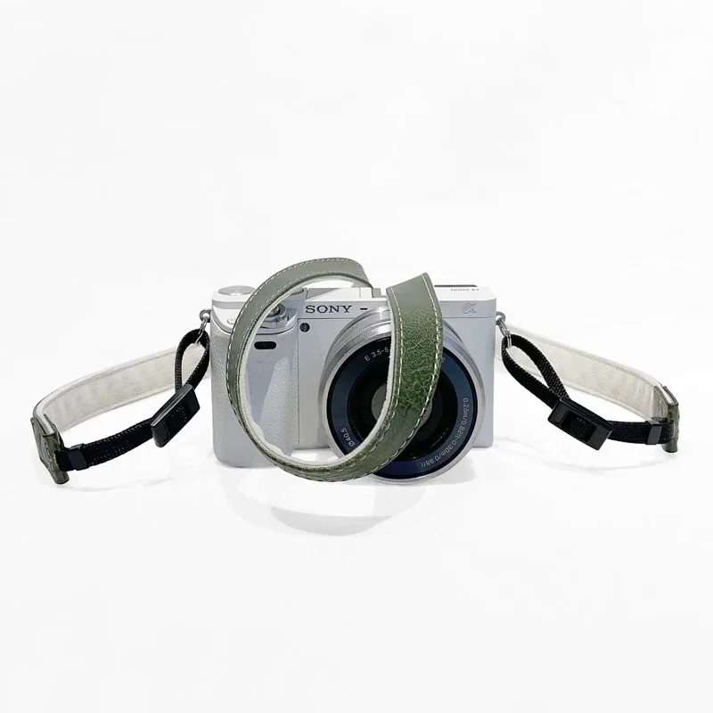 Premium Leather Camera Shoulder Strap - Universal Fit for SLR, DSLR, and Mirrorless Cameras
