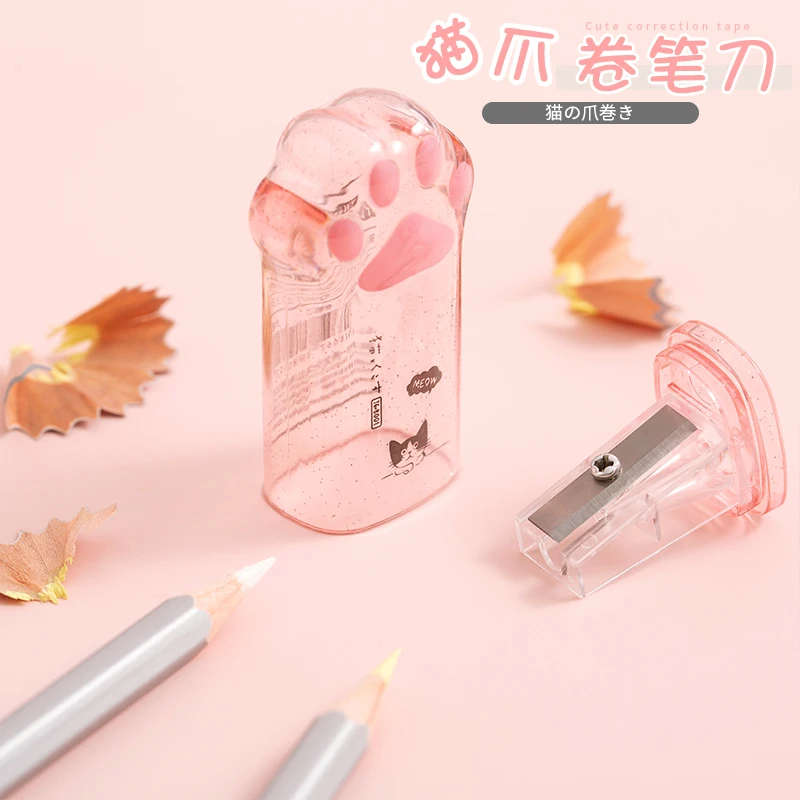 Kawaii Cat Paw Pencil Sharpener Kawaii School Supplies Stationery Items Student Prize Kids Gift 1 Pcs pencil sharpener
