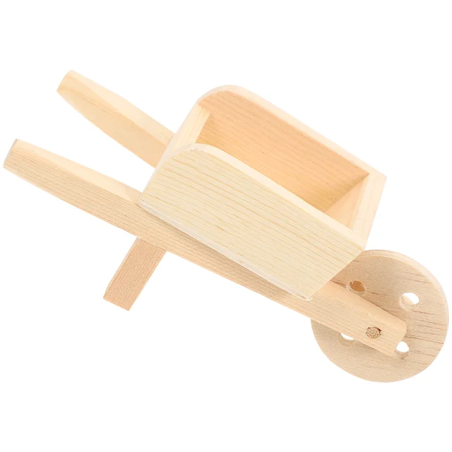 Mini Kosár Szimulációs Játék Fa Modell Farm Talicska Modellek Miniatűr Apró Kert Kültéri Gyerekjátékok - Image 2