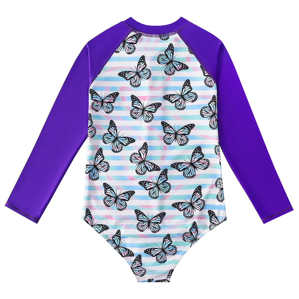 Summer Swimsuits for Girls Long Sleeves Swimming Wear for Baby Girls