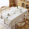 Marble Patterned Printed Tablecloth Waterproof and Oil Resistant PVC Dining Table Mat White Beige New Rectangular Table Cover 3