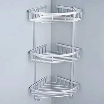 Mensole da bagno Mensola angolare portaoggetti triangolare per doccia in alluminio per shampoo, sapone, supporto per cestino cosmetico, 2/3 strati