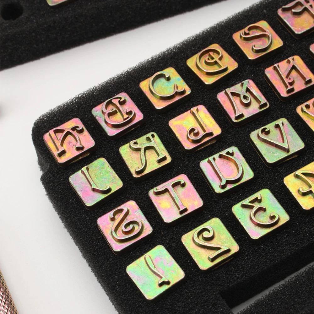 Leather Crafts Capital Letters Stamp Set 26 Letters Alphabet Stamps Steel Punch Tool Leather Art Crafts Stamping Tools