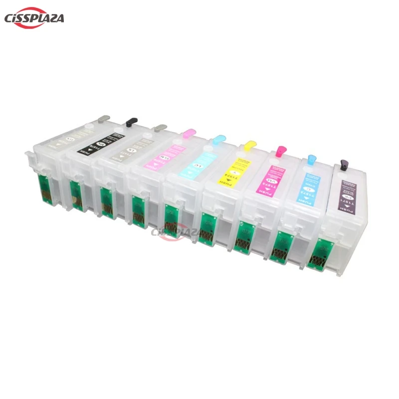 CISSPLAZA 1set empty Refillable ink cartridges compatible for Epson P600 With ARC Chip surecolor SC-P600 T7601 - T7609