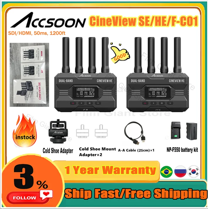Accsoon CineView HE Trasmettitore Video Wireless 1080P 60FPS - Per Dirette E Videografi Professionali - Foto 5