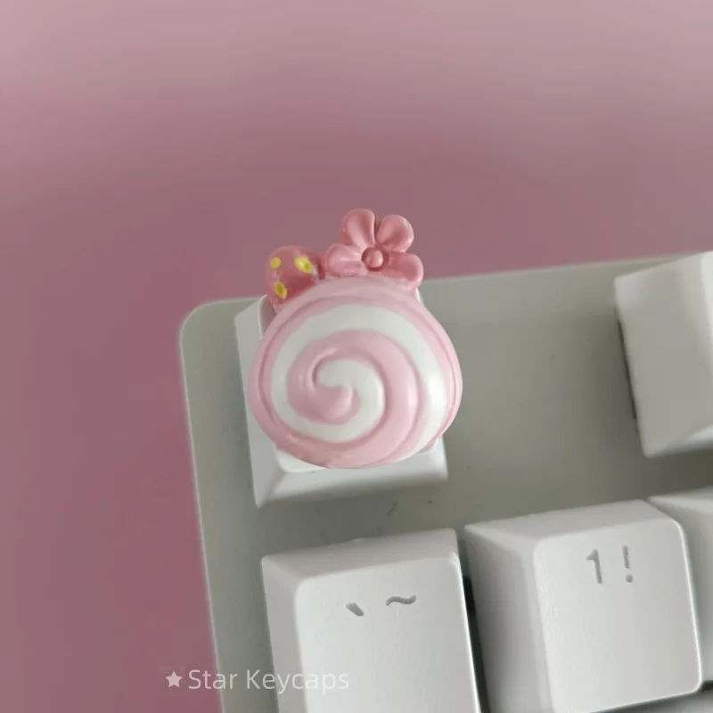 Pink Sakura Artisan Keyboard Keycaps - Custom Flower Design
