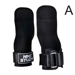 Premium Double-Layer PU Leather Gym Gloves with Wrist Straps for Weightlifting and Training (Black)