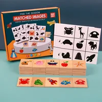 Wooden Toy Learning Animal Fruit Find Shadow Matching Jigsaw Puzzle Game Baby Montessori Educational Toys For Children Kids 2