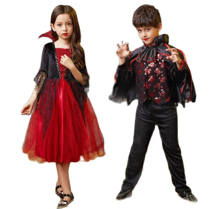 Fantasia Vampiro Gótico Para Crianças, Traje Infantil Para Meninas, Dia Das  Bruxas, Cosplay, Vampiro - Trajes De Cosplay - AliExpress