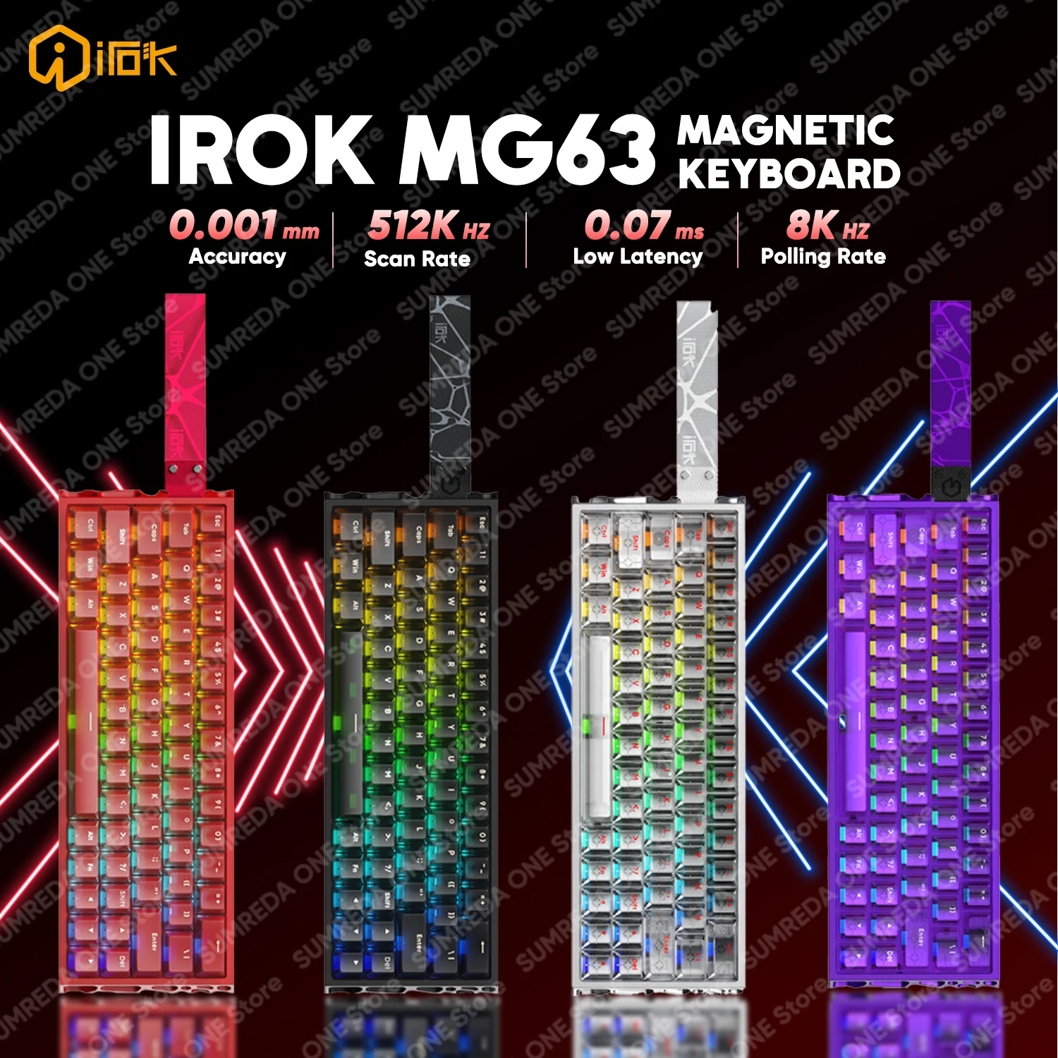 IROK MG63 Holy60 할로우 알루미늄 게이밍 마그네틱 기계식 키보드 60% 래피드 트리거 8K 0.07ms 핫스왑 유선 게이머 키보드
