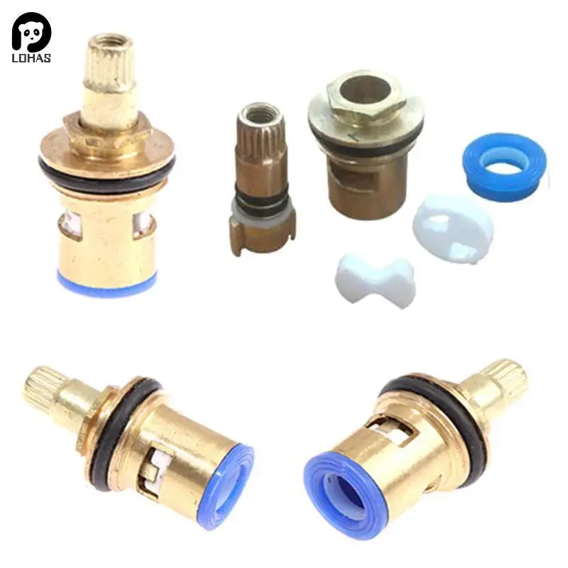 Faucet Cartridge Universal Replacement Tap Valves Brass Ceramic Disc Cartridge Inner Faucet Valve for Bathroom, Clockwise or Anti-clockwise
