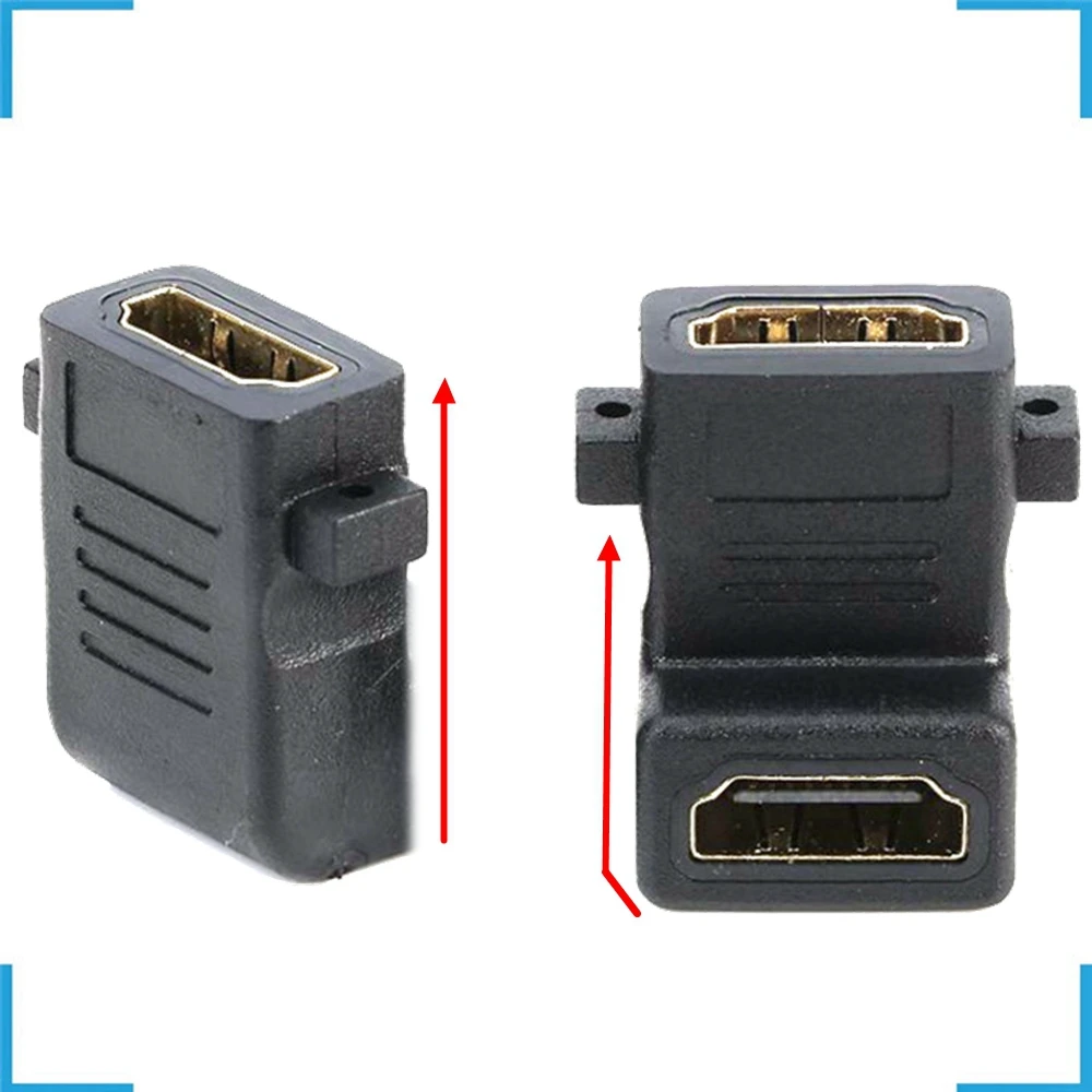 

Ear straight head and 90 ° conversion elbow, HDMI adapter female to female docking,