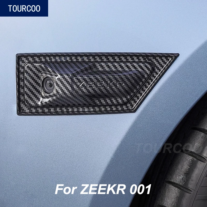 

For ZEEKR 001 2021-2024 Side Camera Covers Carbon Fiber Style Protective Decor Covers Exterior Modified Accessories