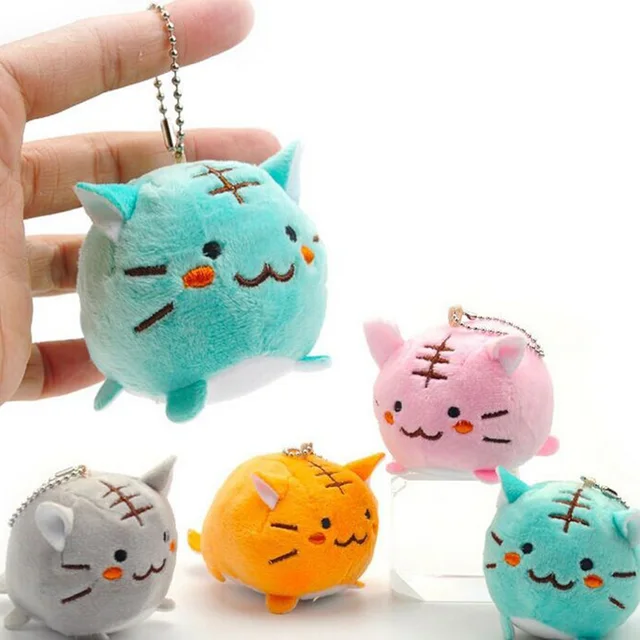 NEW 1PCS Kawaii 6CM Cats Stuffed TOYS Keychain Cat Gift Plush TOY DOLL for Kid's Party Birthday Plush Toys for Girl 1