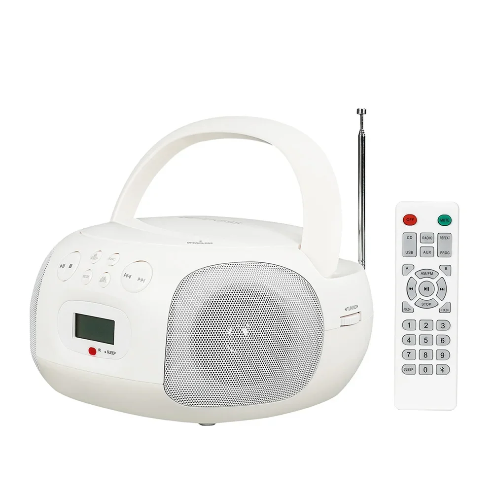 Household Portable CD Player Bluetooth Boombox Radio AM FM Stereo Remote Control Sleep Timer Support U Disk For Older Home portable cd player