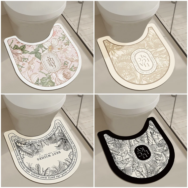 Enhanced Non-Slip Quick-Dry Rubber Bath and Toilet Mat Set