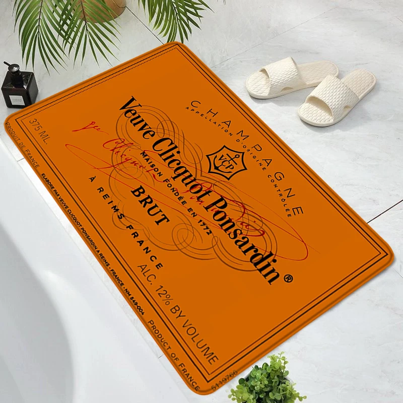 

Rugs V-Veuve Clicquo Foot Mat Bathroom Rug Living Room Mats Entrance Carpet Carpets Home Custom Bath Kitchen Prayer Door Doormat