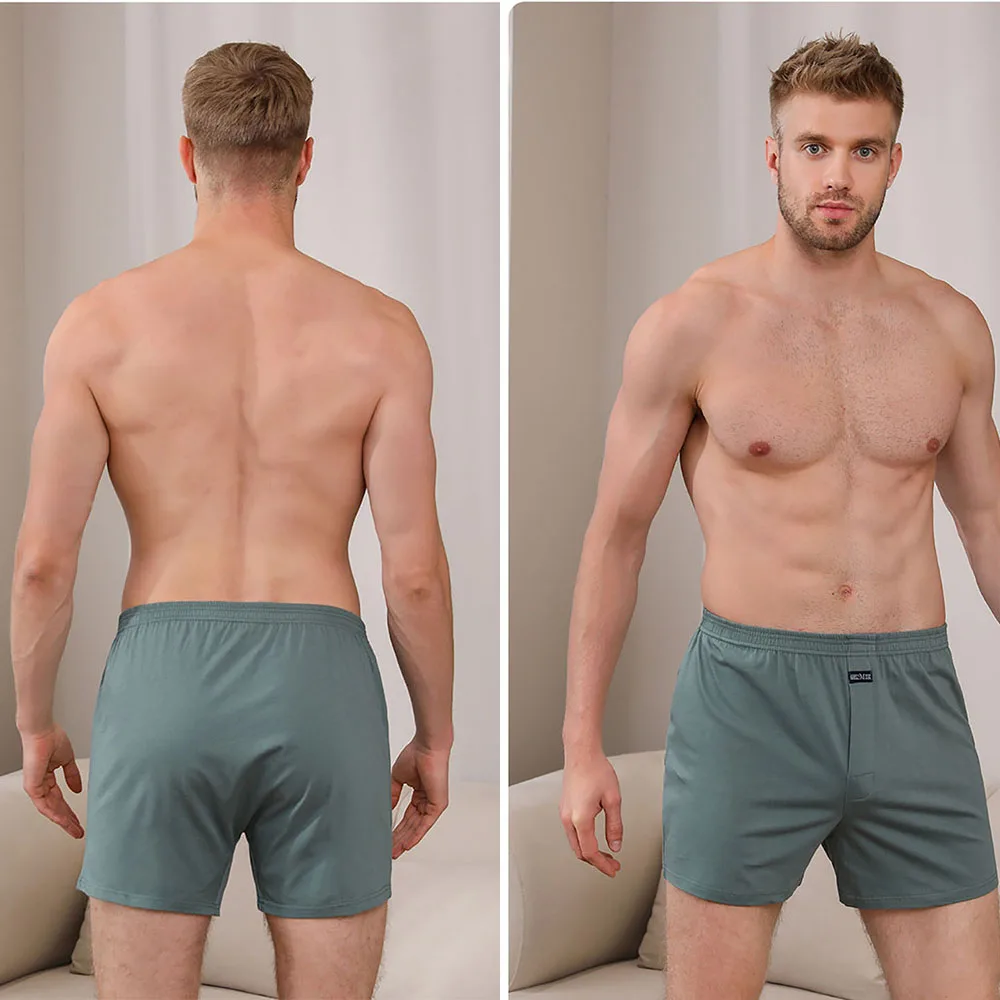 Pajama Pants 3PCS/Pack Cotton Men Solid Casual Elastic Waist Sleeping Shorts