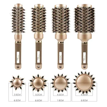 4 dimensioni Strumenti per lo styling del salone professionale Pettine per capelli rotondo Parrucchiere Spazzole per capelli arricciacapelli Pettine Pettine a botte in ceramica 1