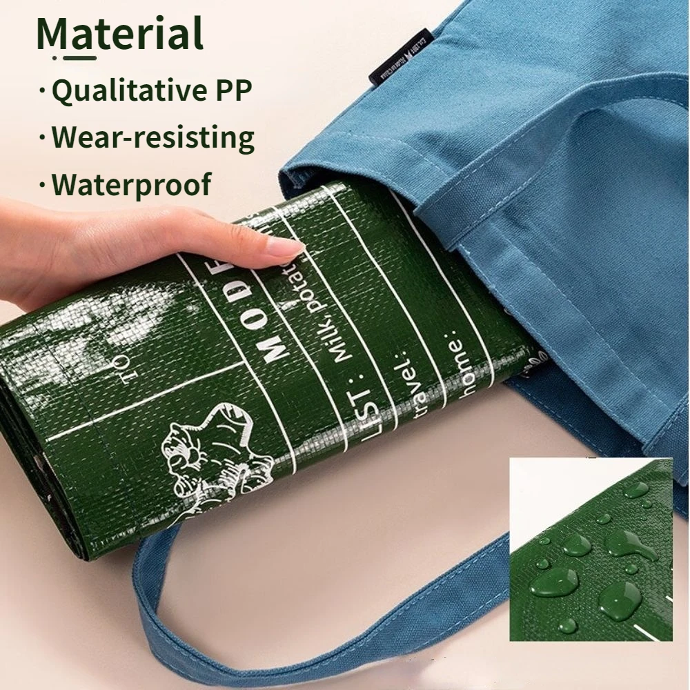 Large-capacity Waterproof Supermarket Grocery Shopping One-shoulder Portable PP Woven Shopping Bag for retail stores，boutique 3