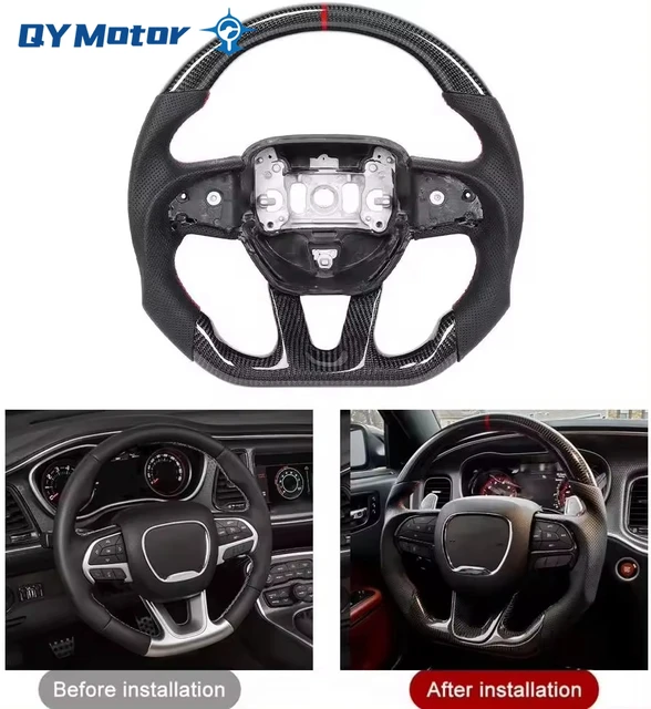 202702-ff0af8.jpg عجلة قيادة جلدية مثقبة لدودج تشالنجر SRT HELLCAT-، شاحن من ألياف الكربون الحقيقي