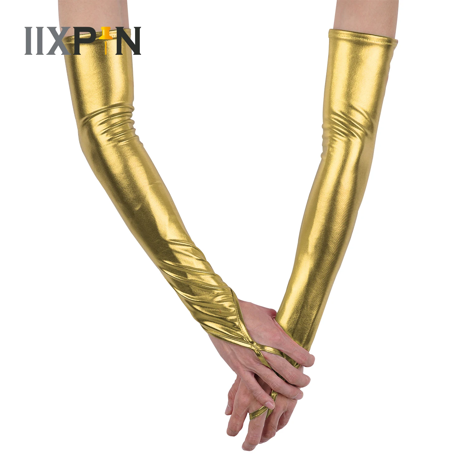 New Sexy Long Leather Gloves Sexy Flirting Hook Finger Gloves Women Fingerless Arm Sleeves Evening Dress Accessories