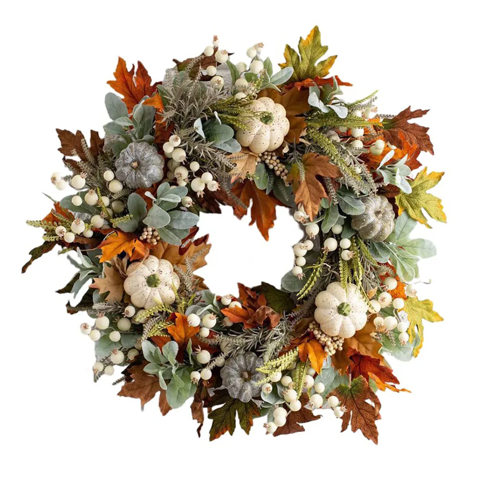 

Halloween Maple Leaf Wreath 35*35cm Attractive Dining Table Fall Decoration Fall Wreath For Halloween Handcrafted