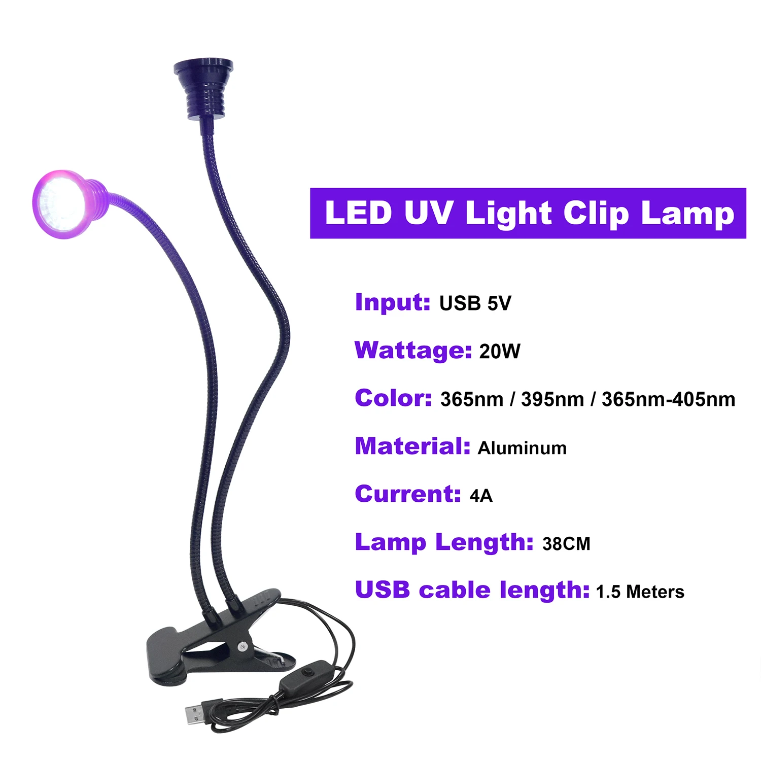 Led Nail Lights Dryer UV Lamp Ultraviolet Flexible Clip-On Desk Mini USB Gel Curing Manicure Pedicure Salon Tools DIY Nail Art