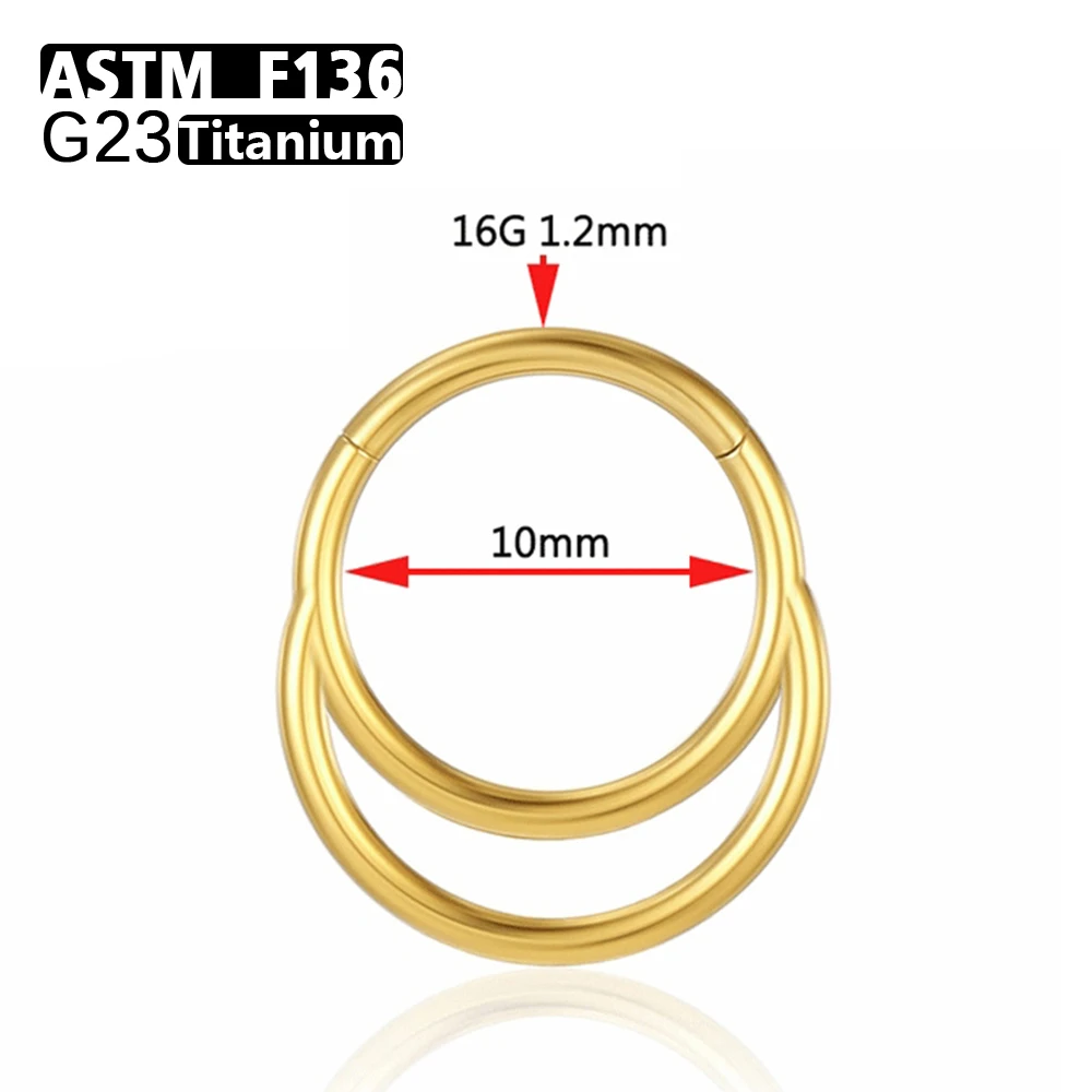 Wholesale 10Pc F136 Titanium Piercing Clicker Segment Hoop Nose Rings Earrings Septum Piercing Ear Tragus Cartilage Lip Piercing