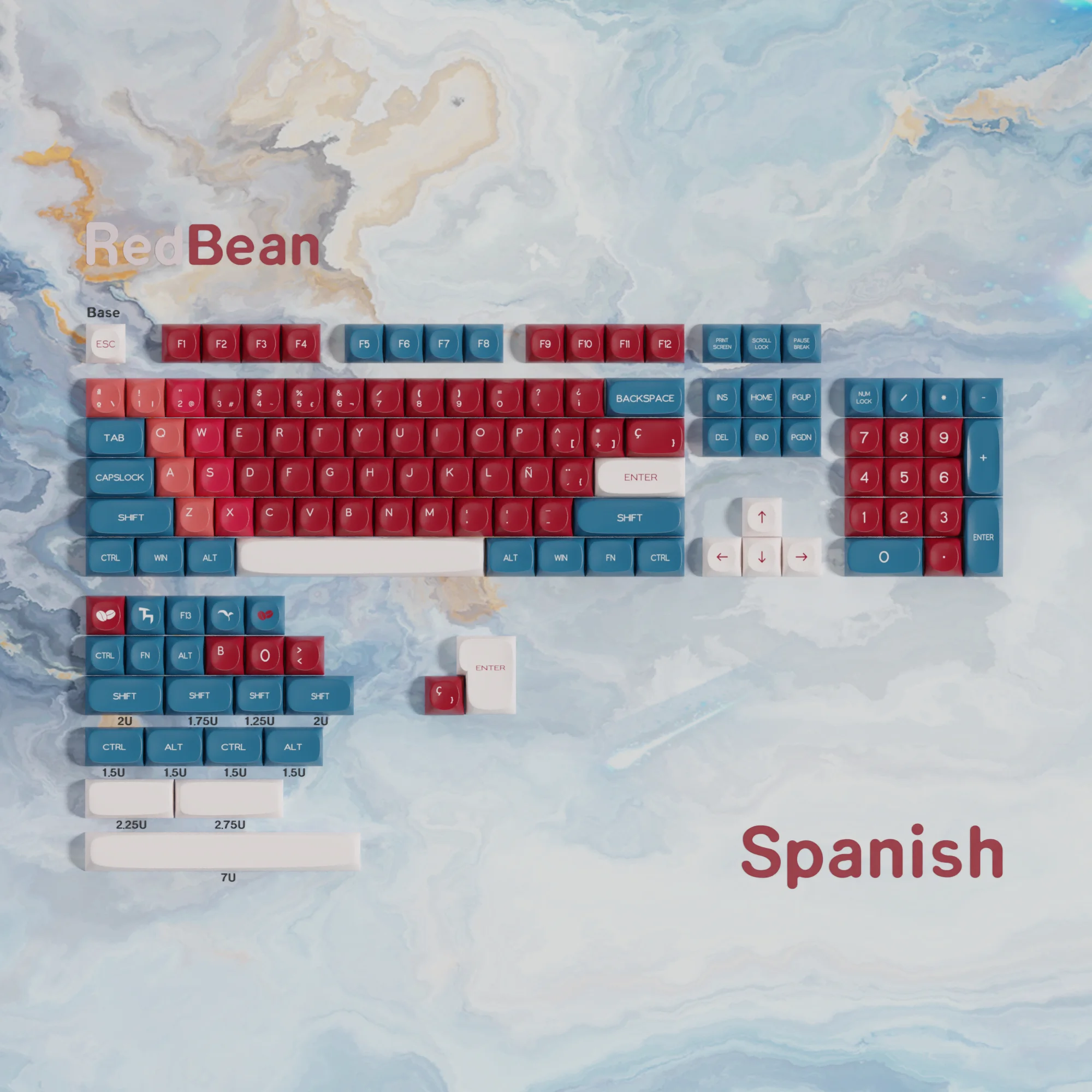 Fantasy PBT Keycaps for Spanish ISO Layout - MOA Profile, 5-Sided Dye-Sub Printing