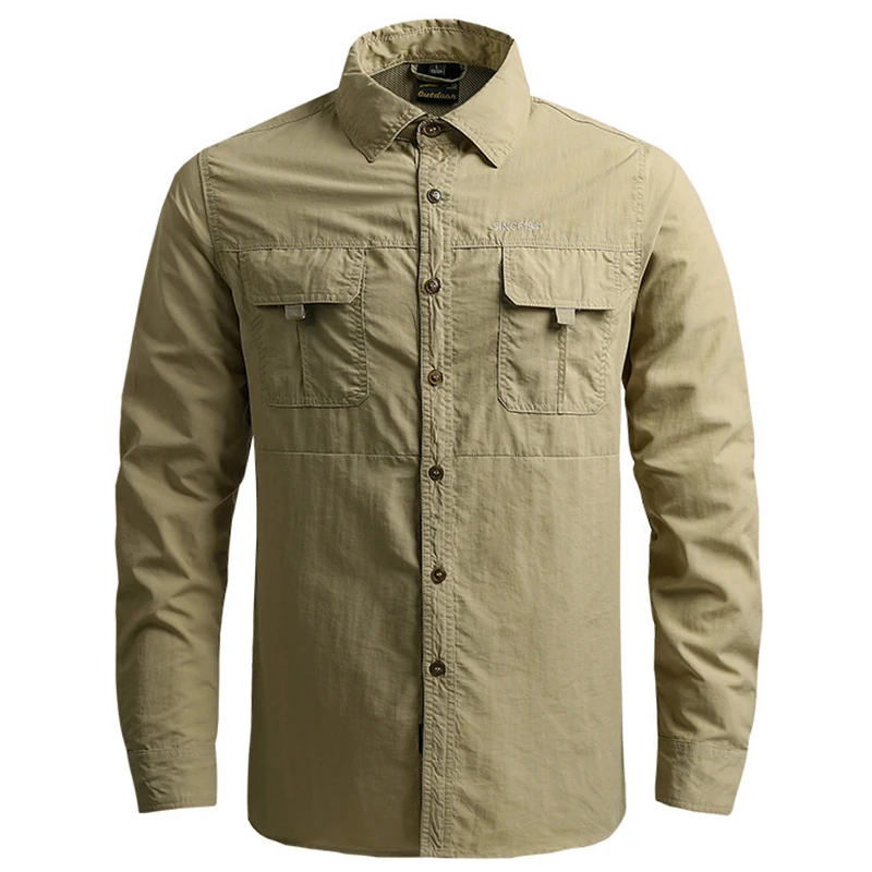 Hot Tactical Hiking Shirts Men Long Sleeve Cargo Work Shirt Summer - Main Image