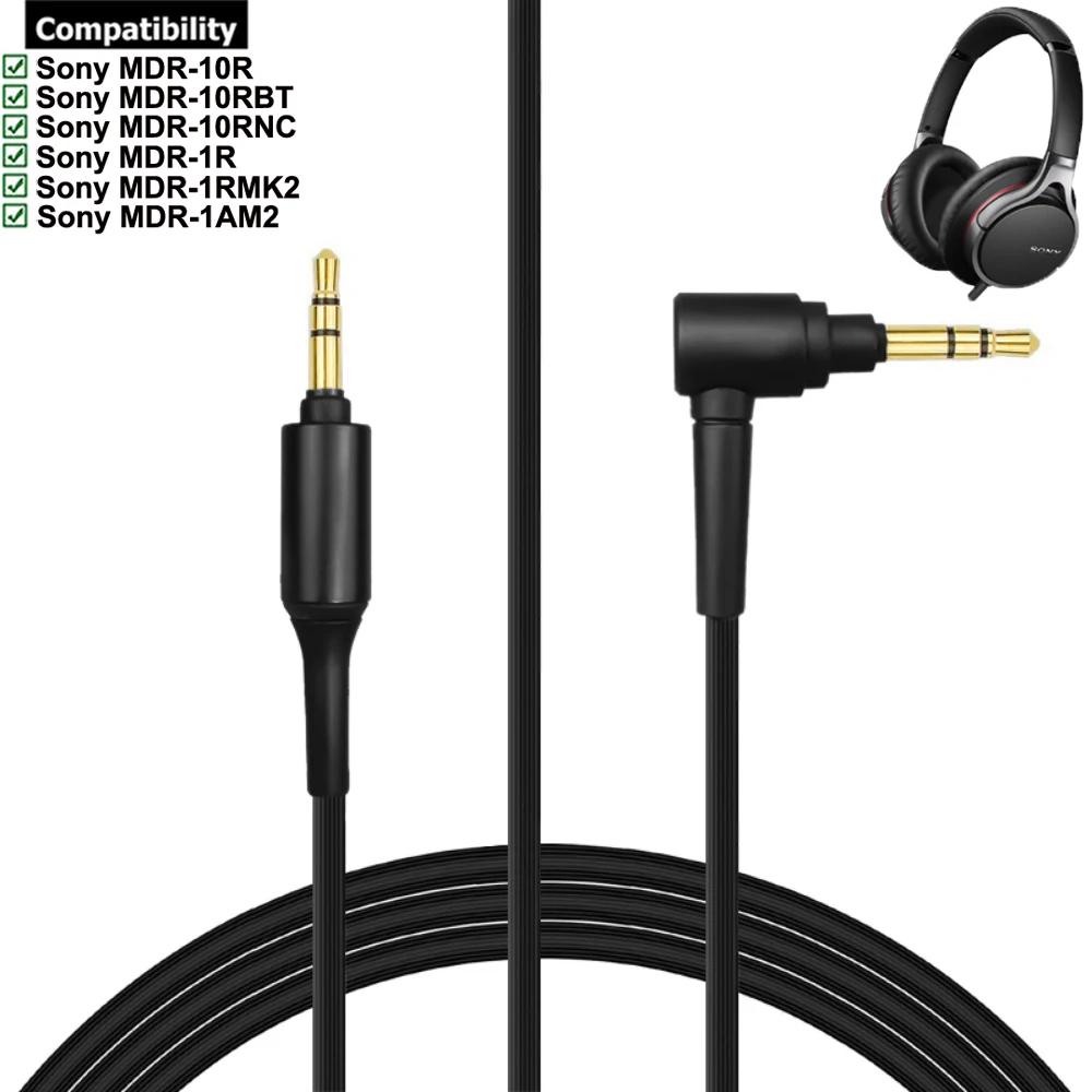 

OFC Replacement Aux 3.5mm Cable Extension Cord Wire for Sony MDR-10RBT MDR-10RNC MDR-10R MDR-1R MDR-1RMK2 MDR-1AM2 Headphones
