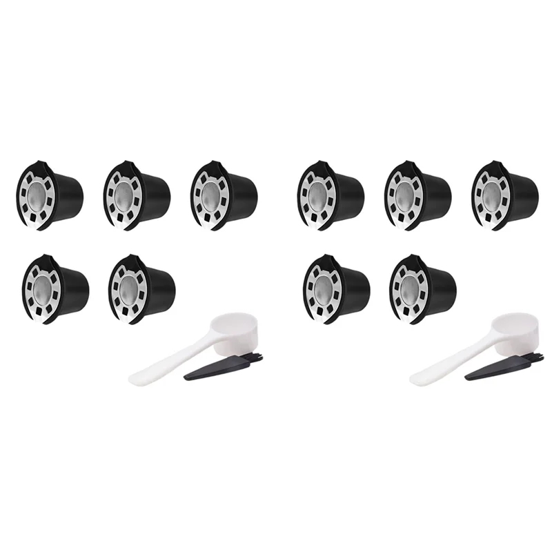 A98G-10 Pcs Coffee Filters For Nespresso Stainless Steel Mech Refillable Coffee Capsule Pod Dripper Basket Cup Cafeteira
