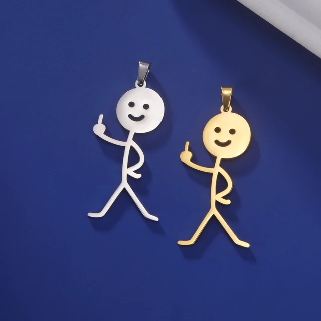 Funny Doodle Necklace, Smiley Middle Finger Necklace, Matchstick Finger  Pendant Necklaces, Hand Gesture Pendant, Personalized Jewelry Gift for Men  and Women's : Amazon.ca: Clothing, Shoes & Accessories