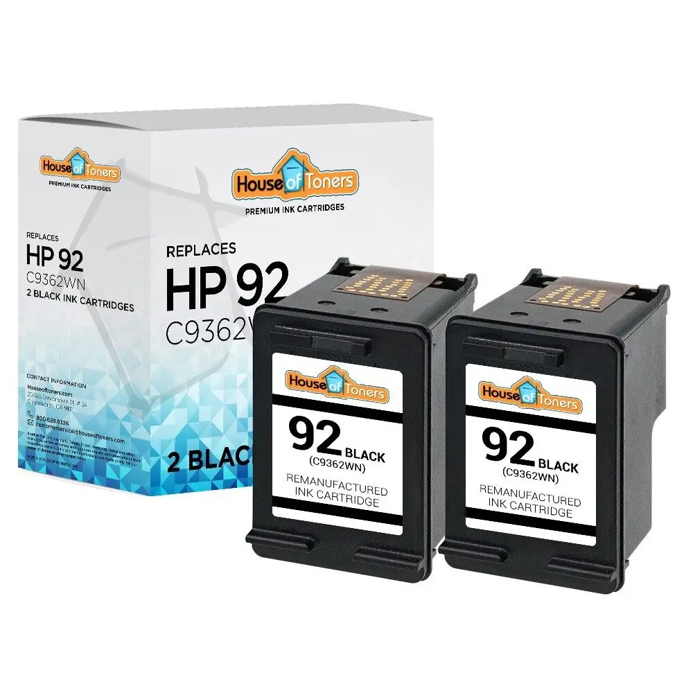 2PK #92 C9362WN Black Inkjet Cartridge fits HP Deskjet 5420v 5440 5440v
