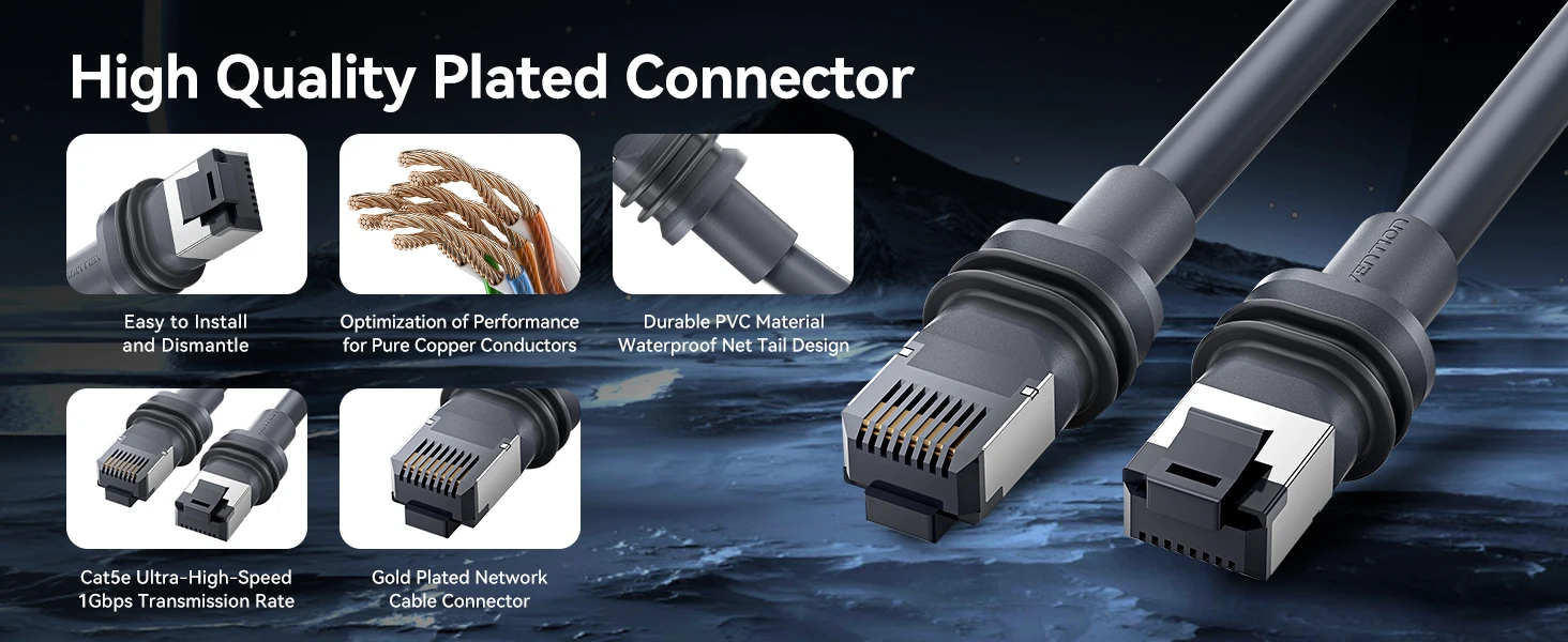 Starlink Gen3 Ethernet Patch Cable 1000Mbps High Speed for Seamless Satellite In