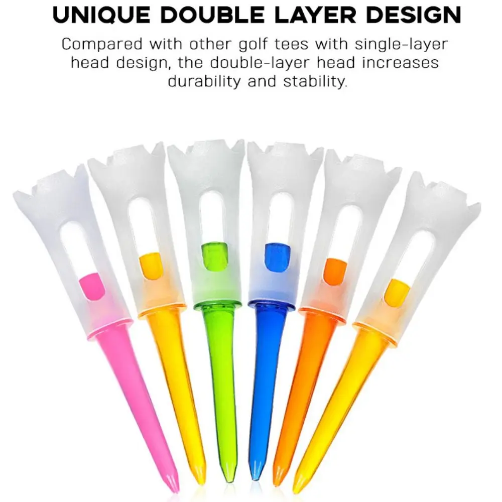 Description Picture 5 of item10Pcs/Lot Ball Holder Golf Tees Rubber Cushion 83MM Golf Clubs Tee Low Resistance Plastic Golf Training Tools Outdoor Sports