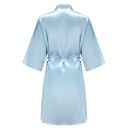 Elegant Blue Women's Bathrobe with White Bride Embroidery - Perfect Bridal Party Gift - M (Without writing)