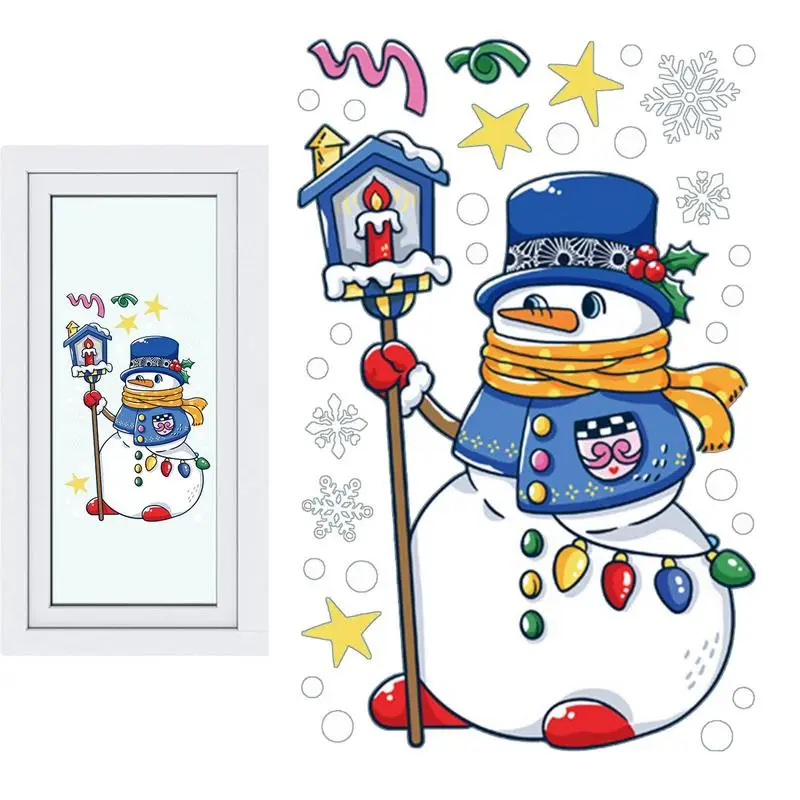 Christmas Window Clings Electrostatic Sticker Decorate Home Kids Room Wall Mirror Sticker Window Glass Door Theme Party Ornament