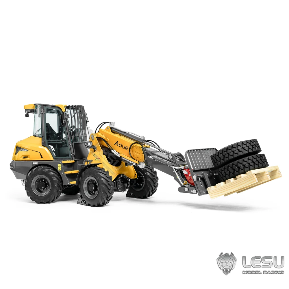 US Stock LESU AT1050 RC Hydraulic Loader 1/14 Metal Telescopic Arm Fork Painted Assembled Car Model With Light Sound Set TH23755 5
