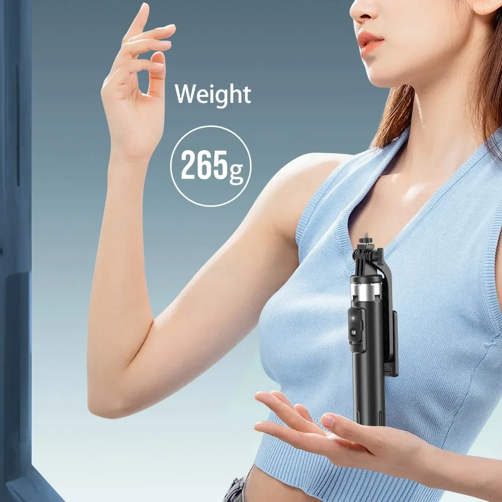LISCN 1.3m Portable Selfie Stick Quadruped Bracket Selfie Tripod Rechargeable Remote Control Vlogging Live Streaming