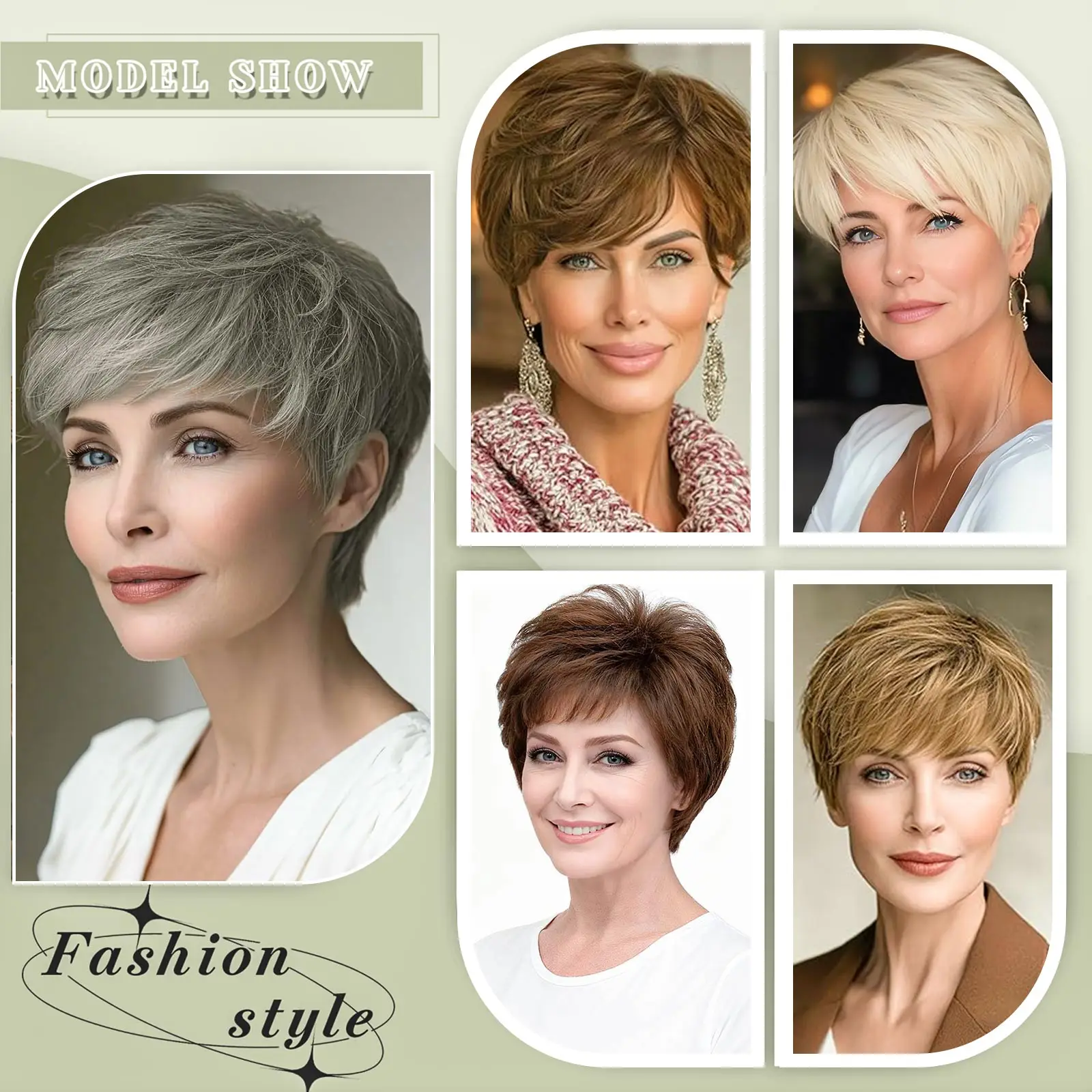 Synthetic Short Hair Topper for Thinning Hair Pixie Cut Natural Wave Texture Short Toppers Hair Pieces for Women and Men 6